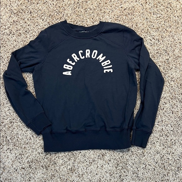 Abercrombie & Fitch Tops - Abercrombie & Fitch Navy Sweatshirt with White Logo